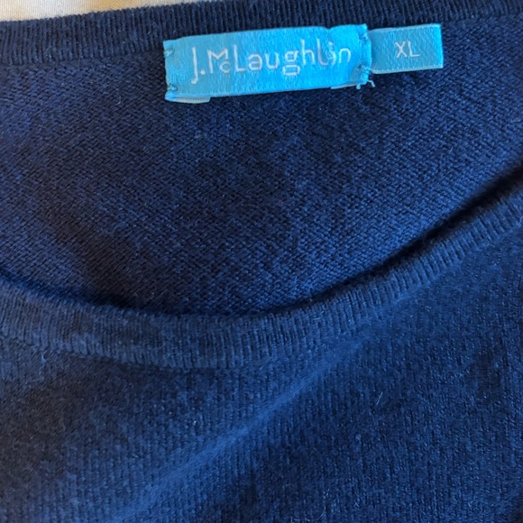 J. McLaughlin Jamey Button Cuff Sweater Navy Blue Size XL - Picture 3 of 5